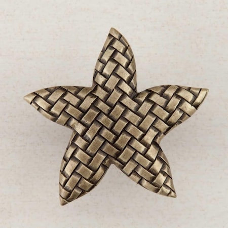 Acorn Mfg Artisan Collection Woven Star Knob, Antique Brass DP9AP